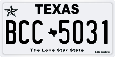 TX license plate BCC5031
