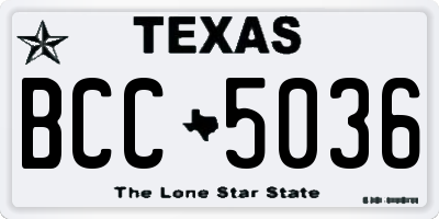 TX license plate BCC5036