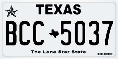 TX license plate BCC5037