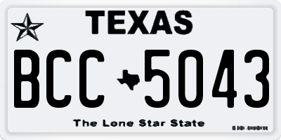 TX license plate BCC5043