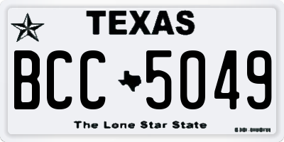 TX license plate BCC5049