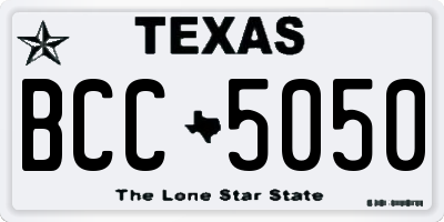 TX license plate BCC5050