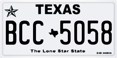 TX license plate BCC5058