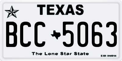 TX license plate BCC5063
