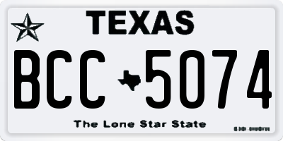 TX license plate BCC5074
