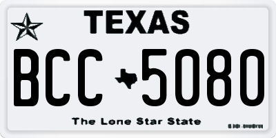 TX license plate BCC5080