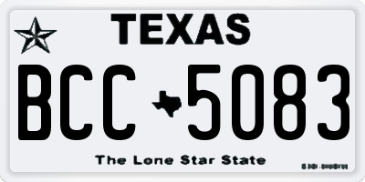 TX license plate BCC5083
