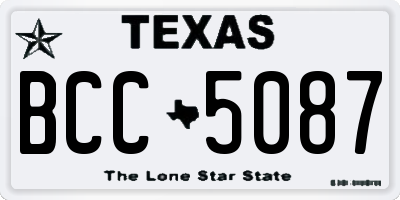 TX license plate BCC5087
