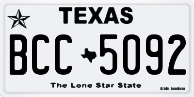 TX license plate BCC5092