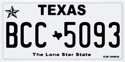 TX license plate BCC5093