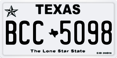 TX license plate BCC5098