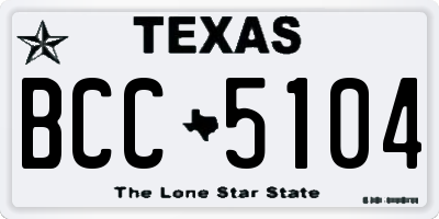 TX license plate BCC5104