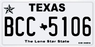 TX license plate BCC5106