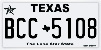 TX license plate BCC5108