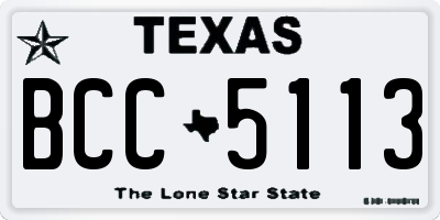 TX license plate BCC5113