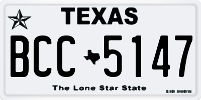 TX license plate BCC5147
