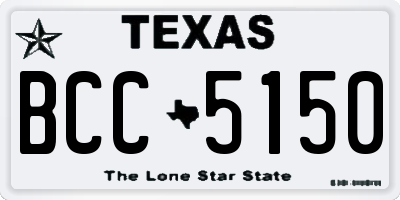 TX license plate BCC5150
