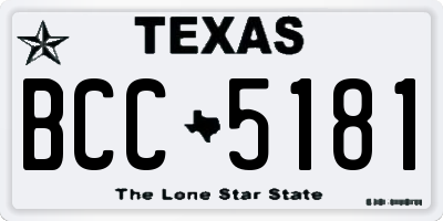 TX license plate BCC5181