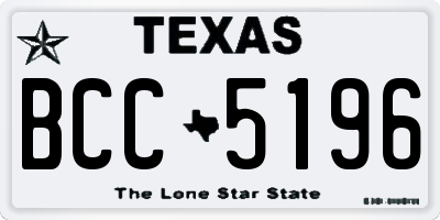 TX license plate BCC5196
