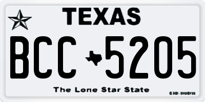 TX license plate BCC5205