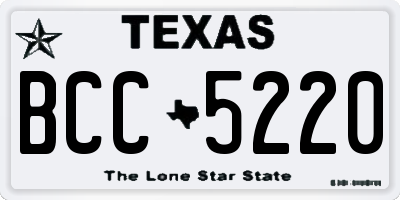 TX license plate BCC5220