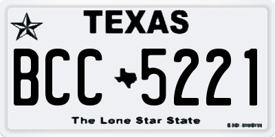 TX license plate BCC5221