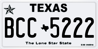 TX license plate BCC5222