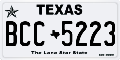 TX license plate BCC5223
