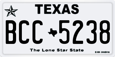 TX license plate BCC5238
