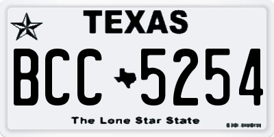 TX license plate BCC5254