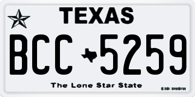 TX license plate BCC5259