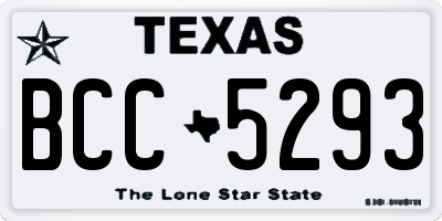 TX license plate BCC5293