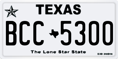 TX license plate BCC5300