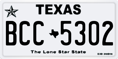 TX license plate BCC5302