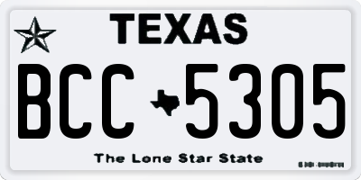 TX license plate BCC5305