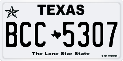TX license plate BCC5307