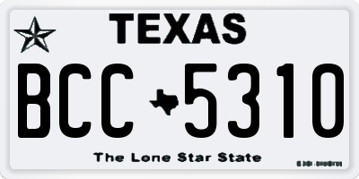 TX license plate BCC5310