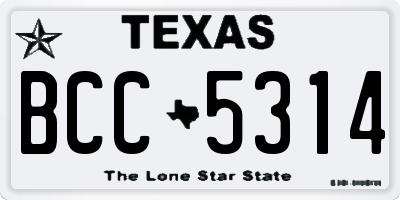 TX license plate BCC5314