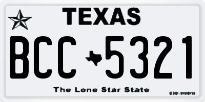 TX license plate BCC5321