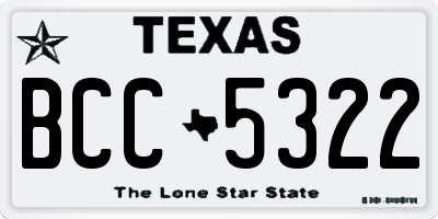 TX license plate BCC5322