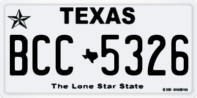 TX license plate BCC5326