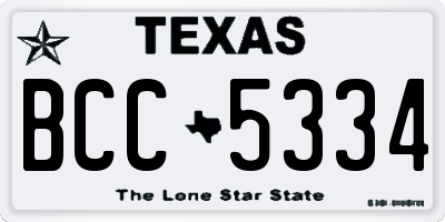 TX license plate BCC5334
