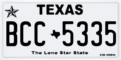 TX license plate BCC5335