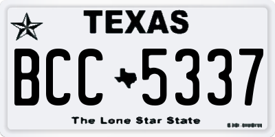 TX license plate BCC5337