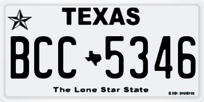 TX license plate BCC5346