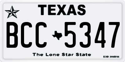 TX license plate BCC5347