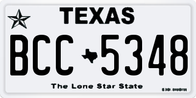 TX license plate BCC5348