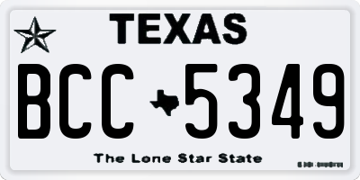 TX license plate BCC5349