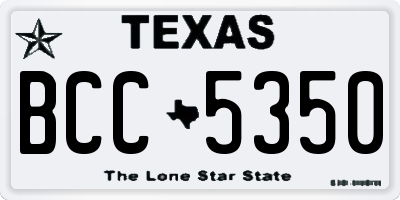 TX license plate BCC5350