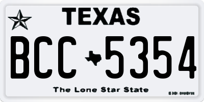 TX license plate BCC5354